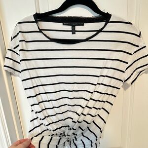 White House Black Market Black and White Striped Tee